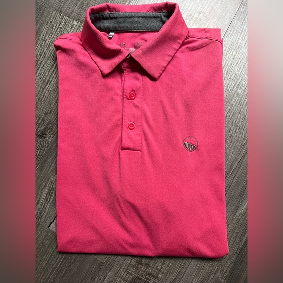 Mens Under Armour HeatGear Performance Golf Polo Shirt Pink - Picture 2 of 4